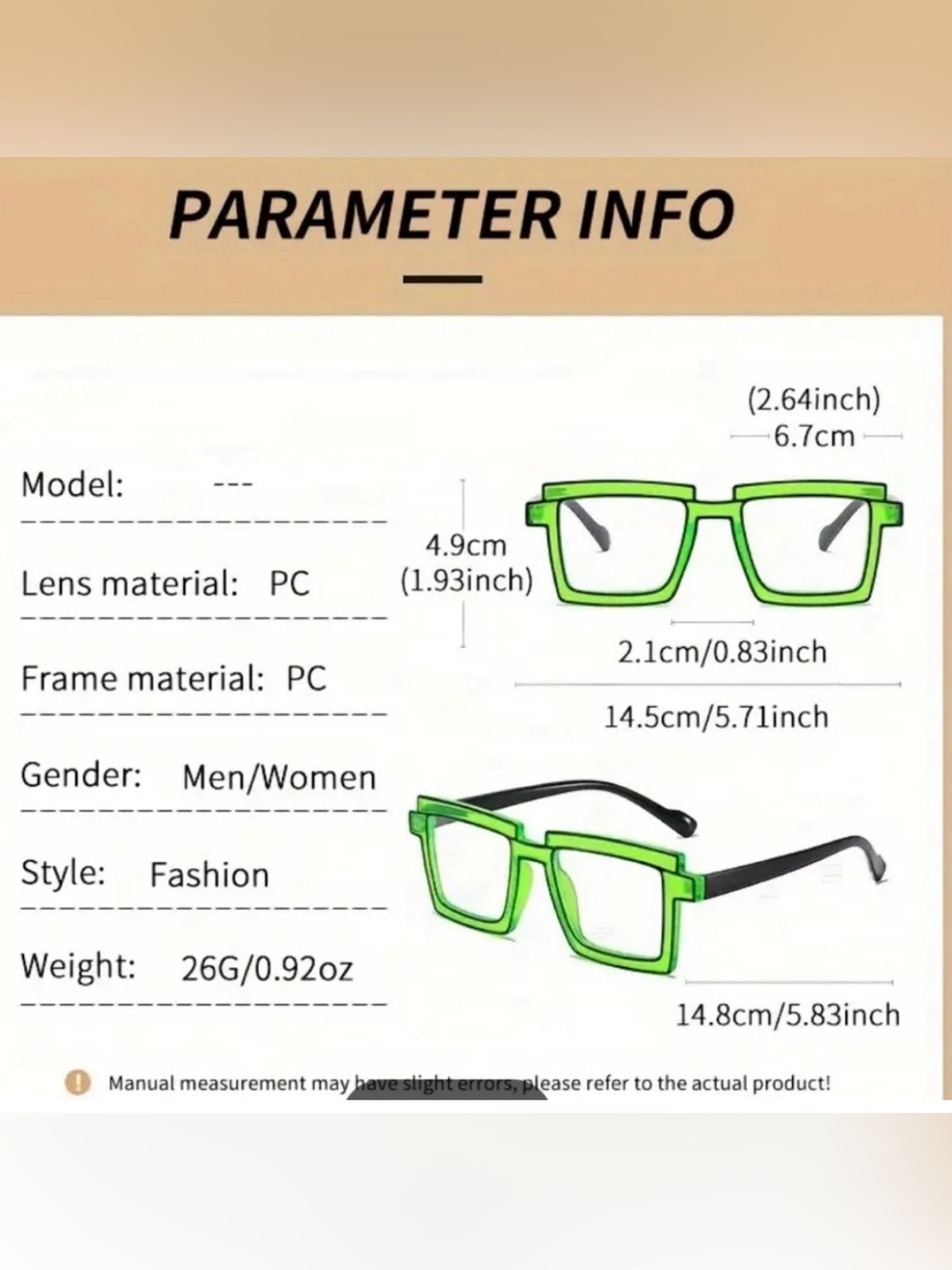 Anime Colorful Full Rim
Rectangular Acetic Spectacles NIB - Picture 7 of 7